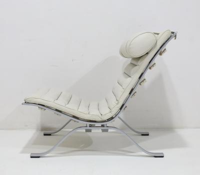 Arne Norell Ari Chair and Ottoman in Leather and Steel by Arne Norell 1970s