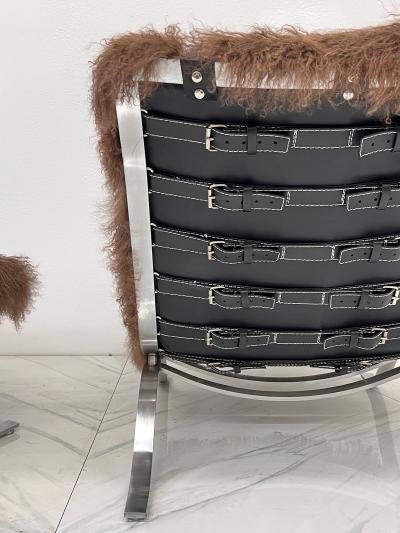 Arne Norell Arne Norell Ari Chair Ottoman in Chocolate Mongolian Sheepskin 1970s Sweden