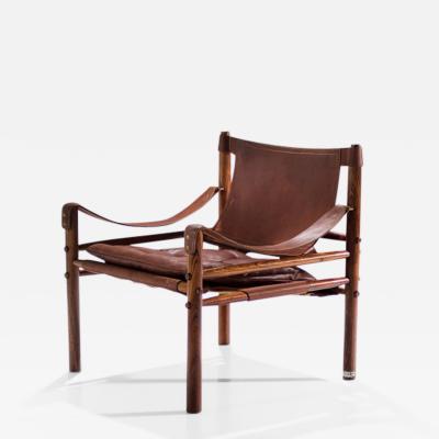 Arne Norell Arne Norell Sirocco Safari Chair in Brown Leather Sweden 1964