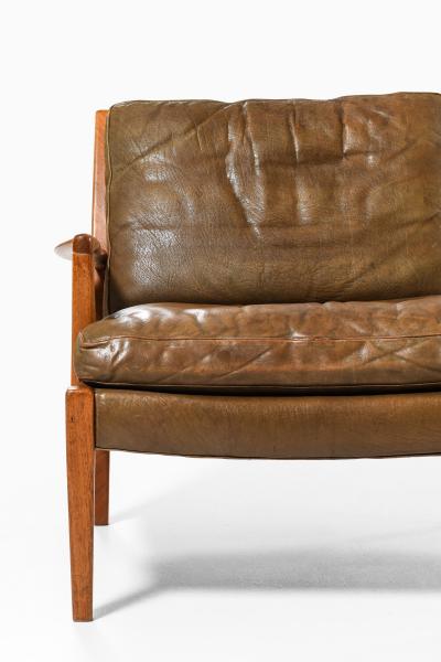 Arne Norell Set of 2 Easy Chairs in Leather and Walnut by Arne Norell 1960s
