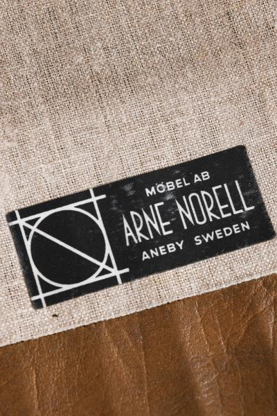 Arne Norell Set of 2 Easy Chairs in Leather and Walnut by Arne Norell 1960s