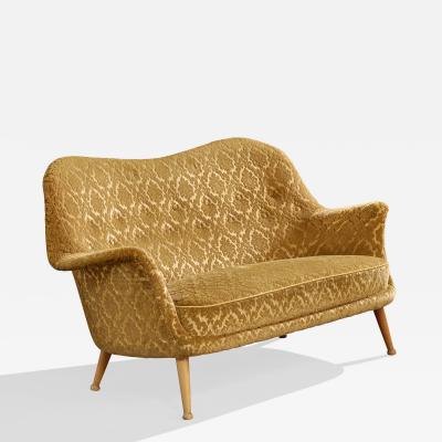 Arne Norell Sofa with Fabric and Birch Sweden 1960s