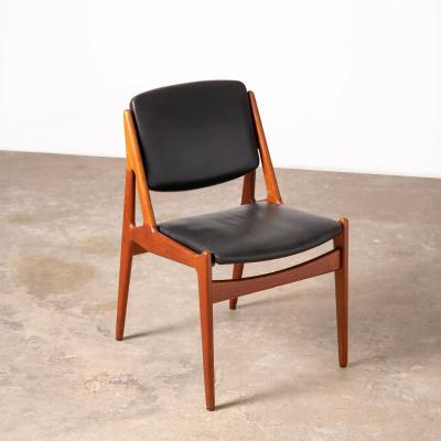 Arne Vodder Arne Vodder Dining Chairs in Teak Leather 60s Ella Tilt Back Model Set of 6