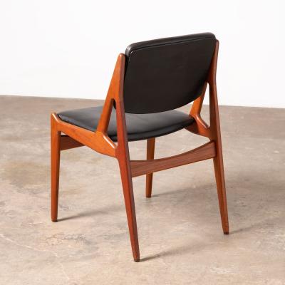 Arne Vodder Arne Vodder Dining Chairs in Teak Leather 60s Ella Tilt Back Model Set of 6