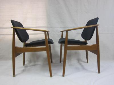 Arne Vodder Arne Vodder Mid Century Arm Chairs by France Daverkosen