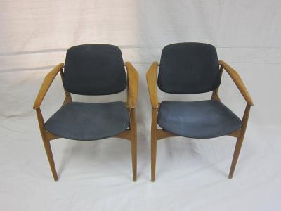 Arne Vodder Arne Vodder Mid Century Arm Chairs by France Daverkosen