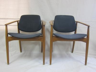 Arne Vodder Arne Vodder Mid Century Arm Chairs by France Daverkosen