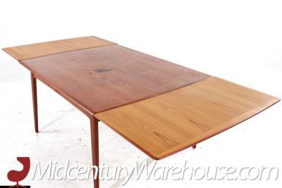 Arne Vodder Arne Vodder Mid Century Danish Teak Hidden Leaf Dining Table
