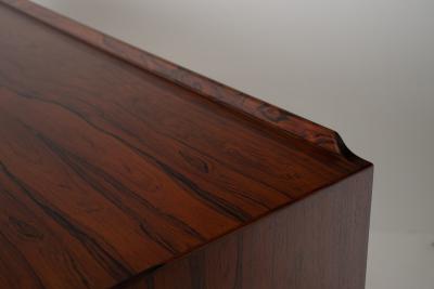 Arne Vodder Arne Vodder Rosewood Credenza with Blue White Drawers Denmark 1960