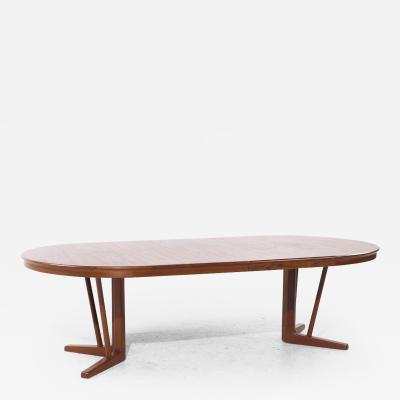 Arne Vodder Arne Vodder Style Mid Century Danish Teak Expanding Dining Table with 2 Leaves