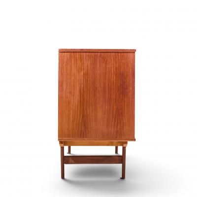 Arne Vodder Arne Vodder Style Mid Century Danish Teak Sliding Door Credenza