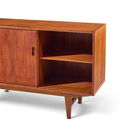 Arne Vodder Arne Vodder Style Mid Century Danish Teak Sliding Door Credenza