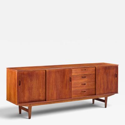 Arne Vodder Arne Vodder Style Mid Century Danish Teak Sliding Door Credenza