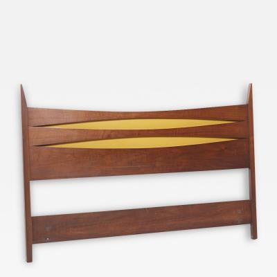 Arne Vodder Arne Vodder Style West Michigan Furniture Mid Century Walnut Queen Headboard