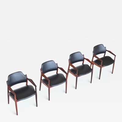 Arne Vodder Arne Vodder armchairs model 62A in rosewood Sibast Mobler Denmark 1960