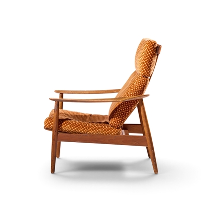 Arne Vodder Arne Vodder for France Daverkosen FD164 Danish Teak Reclining Lounge Chair