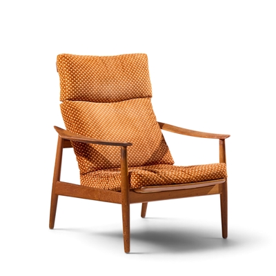 Arne Vodder Arne Vodder for France Daverkosen FD164 Danish Teak Reclining Lounge Chair