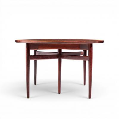 Arne Vodder Arne Vodder for Sibast Danish Rosewood Expanding Oval Dining Table with 2 Leaves