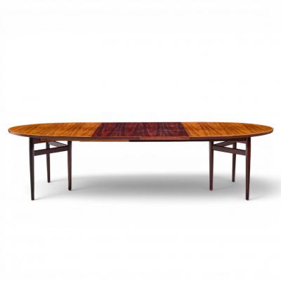 Arne Vodder Arne Vodder for Sibast Danish Rosewood Expanding Oval Dining Table with 2 Leaves