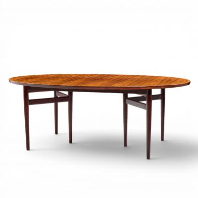 Arne Vodder Arne Vodder for Sibast Danish Rosewood Expanding Oval Dining Table with 2 Leaves