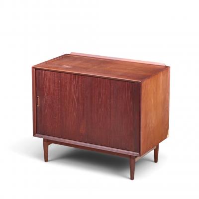 Arne Vodder Arne Vodder for Sibast Danish Teak Bar Record Cabinet Nightstand Tambour Door