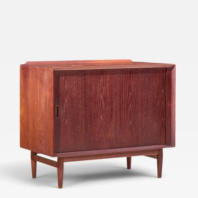 Arne Vodder Arne Vodder for Sibast Danish Teak Bar Record Cabinet Nightstand Tambour Door