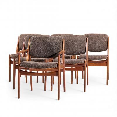 Arne Vodder Arne Vodder for Sibast Elle and Ella Danish Teak Dining Chairs Set of 6