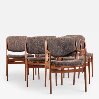 Arne Vodder Arne Vodder for Sibast Elle and Ella Danish Teak Dining Chairs Set of 6