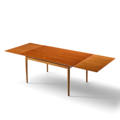Arne Vodder Arne Vodder for Sibast Mid Century Danish Teak Dining Table with 2 Leaves