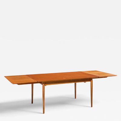 Arne Vodder Arne Vodder for Sibast Mid Century Danish Teak Dining Table with 2 Leaves