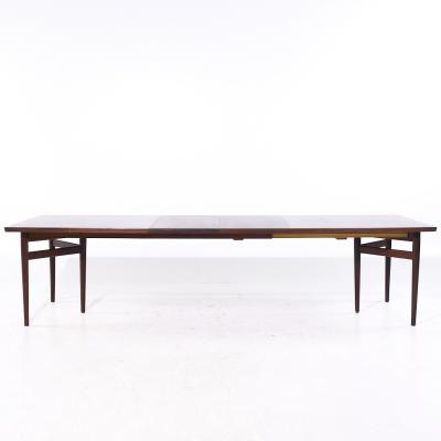 Arne Vodder Arne Vodder for Sibast Model 201 MCM Rosewood Expanding Dining Table 2 Leaves