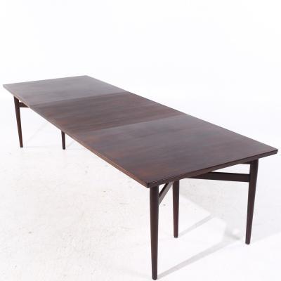 Arne Vodder Arne Vodder for Sibast Model 201 MCM Rosewood Expanding Dining Table 2 Leaves