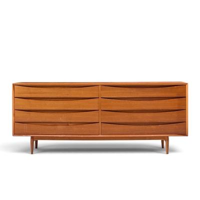 Arne Vodder Arne Vodder for Sibast Triennale Mid Century Danish Teak 8 Drawer Dresser