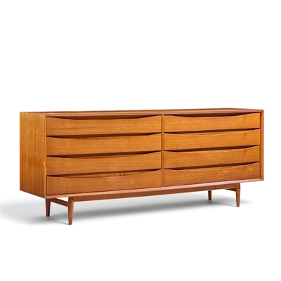 Arne Vodder Arne Vodder for Sibast Triennale Mid Century Danish Teak 8 Drawer Dresser