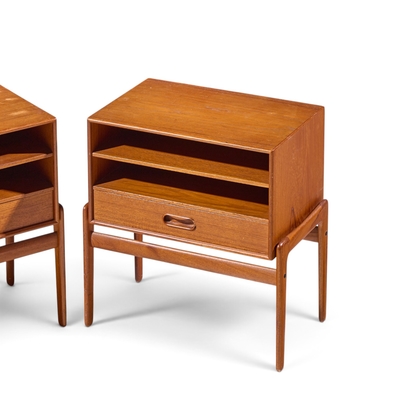 Arne Vodder Arne Vodder for Vamo S nderborg Mid Century Danish Teak Nightstands Pair