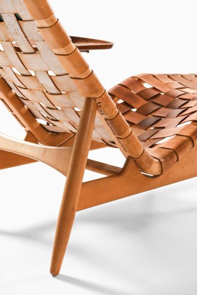 Arne Vodder Danish Modern Lounge Chair in Beech Leather Teak by Arne Vodder 1950s