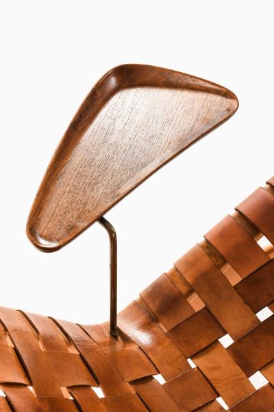 Arne Vodder Danish Modern Lounge Chair in Beech Leather Teak by Arne Vodder 1950s