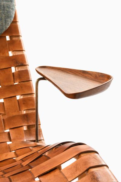 Arne Vodder Danish Modern Lounge Chair in Beech Leather Teak by Arne Vodder 1950s