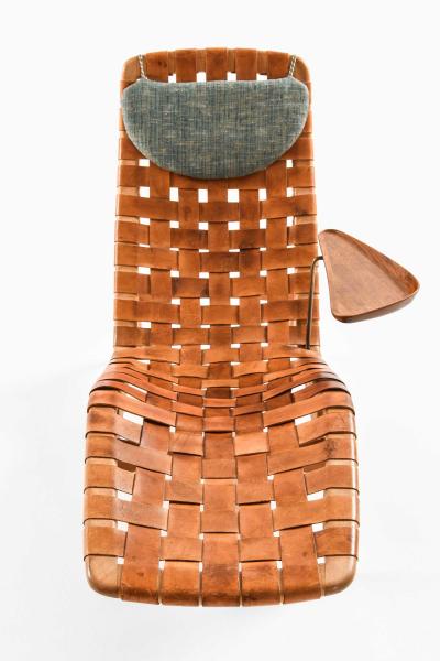 Arne Vodder Danish Modern Lounge Chair in Beech Leather Teak by Arne Vodder 1950s