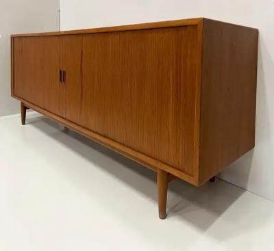 Arne Vodder Danish Modern Teak Credenza Arne Vodder Sibast Mobelfabrik with Tambour Doors