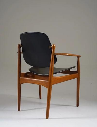 Arne Vodder Danish Teak and Leather Chair by Arne Vodder for France Daverkosen