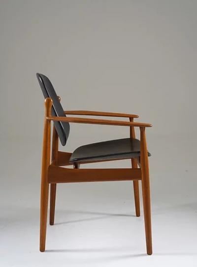 Arne Vodder Danish Teak and Leather Chair by Arne Vodder for France Daverkosen