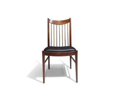 Arne Vodder Eight Arne Vodder for Helge Sibast High back Rosewood in Black Leather