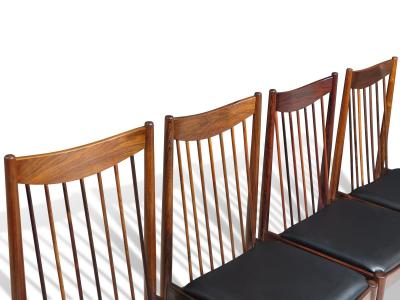 Arne Vodder Eight Arne Vodder for Helge Sibast High back Rosewood in Black Leather