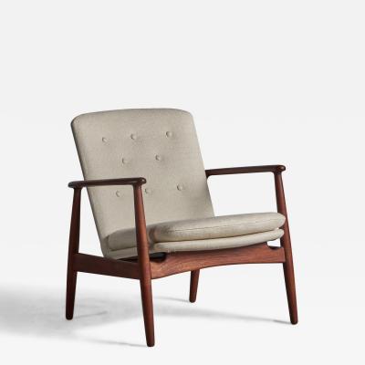 Arne Vodder Lounge Chair with Teak and Fabric Denmark 1950s