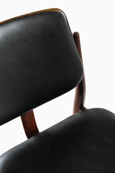 Arne Vodder Rare Set of 6 Dining Chairs in Leather and Rosewood by Arne Vodder 1960s