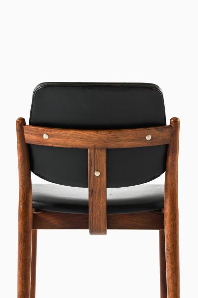 Arne Vodder Rare Set of 6 Dining Chairs in Leather and Rosewood by Arne Vodder 1960s