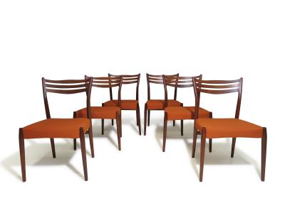 Arne Vodder Six Sculptural Rosewood Dining Chairs Arne Vodder Denmark 1955