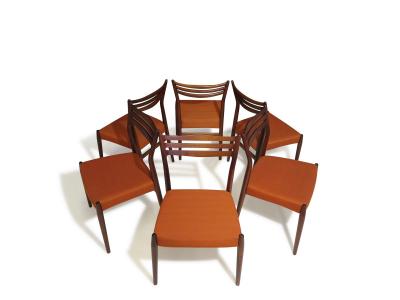 Arne Vodder Six Sculptural Rosewood Dining Chairs Arne Vodder Denmark 1955