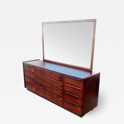 Arne Vodder Vintage Large Danish Scandinavian Rosewood Dresser Teak Mirror Restored